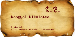 Kengyel Nikoletta névjegykártya