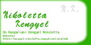 nikoletta kengyel business card